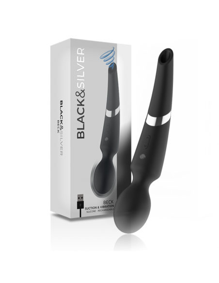 BLACKSILVER BECK MASAJEADOR Y SUCCIONADOR SILICONA RECARGABLE NEGRO