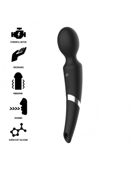 BLACKSILVER BECK MASAJEADOR Y SUCCIONADOR SILICONA RECARGABLE NEGRO