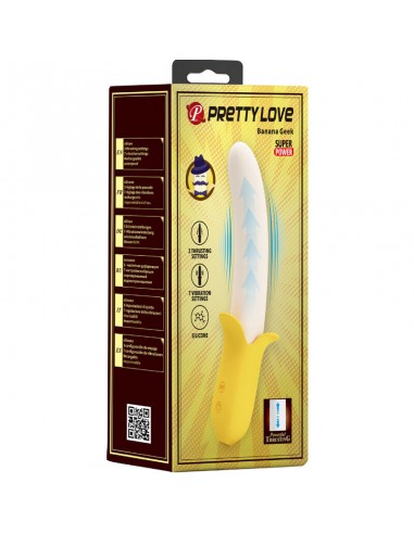 PRETTY LOVE BANANA GEEK SUPER POWER 7 VIBRACIONES UPDOWN SILICONA NEGRO