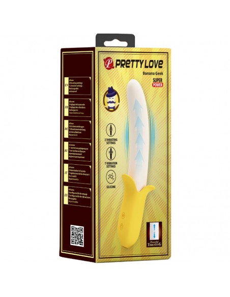 PRETTY LOVE BANANA GEEK SUPER POWER 7 VIBRACIONES UPDOWN SILICONA NEGRO