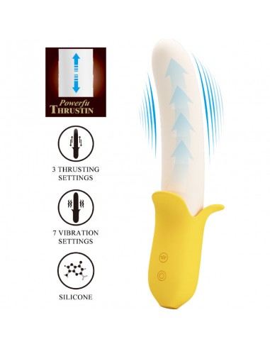 PRETTY LOVE BANANA GEEK SUPER POWER 7 VIBRACIONES UPDOWN SILICONA NEGRO