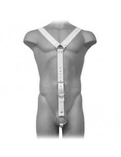 LEATHER BODY HARNESS MEN BLANCO