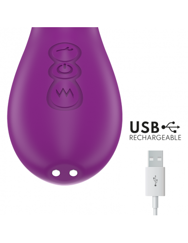 INTENSE APOLO VIBRADOR MULTIFUNCIoN RECARGABLE 7 VIBRACIONES CON LENGUA OSCILANTE MORADO
