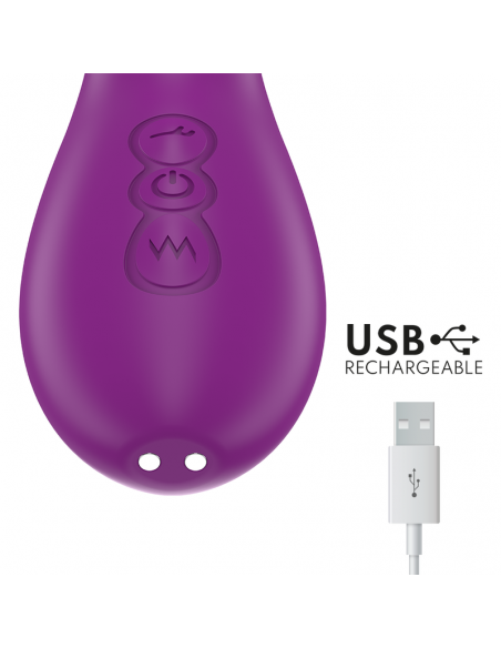 INTENSE APOLO VIBRADOR MULTIFUNCIoN RECARGABLE 7 VIBRACIONES CON LENGUA OSCILANTE MORADO