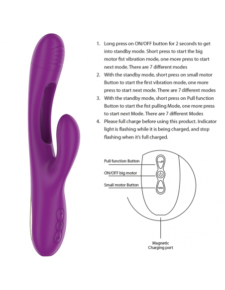 INTENSE APOLO VIBRADOR MULTIFUNCIoN RECARGABLE 7 VIBRACIONES CON LENGUA OSCILANTE MORADO