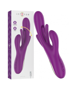 INTENSE APOLO VIBRADOR MULTIFUNCIoN RECARGABLE 7 VIBRACIONES CON LENGUA OSCILANTE MORADO