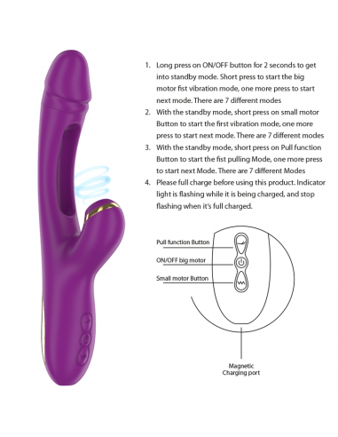 INTENSE ATENEO VIBRADOR MULTIFUNCIoN RECARGABLE 7 VIBRACIONES CON LENGUA OSCILANTE Y SUCCIONADOR MORADO