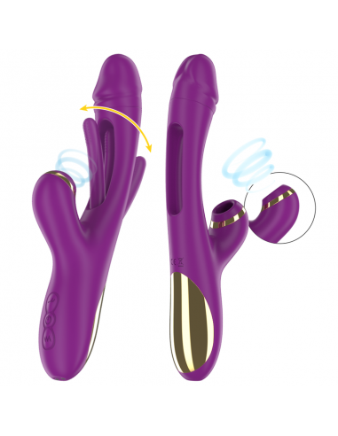 INTENSE ATENEO VIBRADOR MULTIFUNCIoN RECARGABLE 7 VIBRACIONES CON LENGUA OSCILANTE Y SUCCIONADOR MORADO