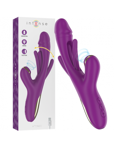 INTENSE ATENEO VIBRADOR MULTIFUNCIoN RECARGABLE 7 VIBRACIONES CON LENGUA OSCILANTE Y SUCCIONADOR MORADO