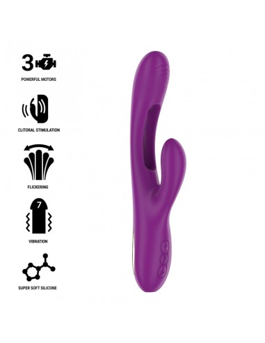 INTENSE APOLO VIBRADOR MULTIFUNCIoN RECARGABLE 7 VIBRACIONES CON LENGUA OSCILANTE MORADO