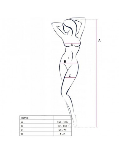 PASSION BS098 BODYSTOCKING NEGRO TALLA UNICA