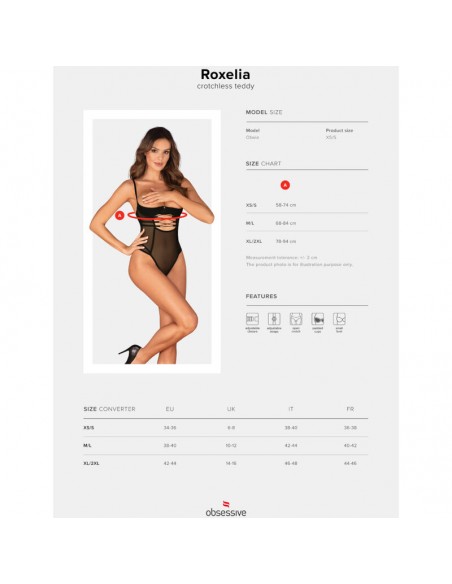 OBSESSIVE ROXELIA CROTCHLESS TEDDY XS S