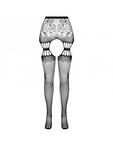PASSION S027 MEDIAS CON LIGUERO NEGRO TALLA UNICA