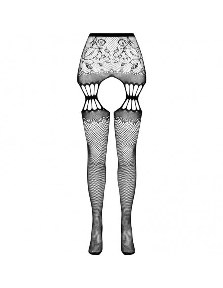 PASSION S027 MEDIAS CON LIGUERO NEGRO TALLA UNICA