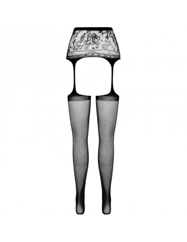 PASSION S028 MEDIAS CON LIGUERO NEGRO TALLA UNICA