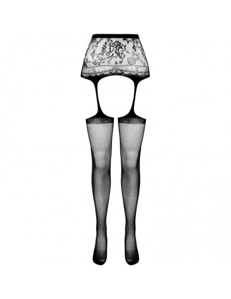 PASSION S028 MEDIAS CON LIGUERO NEGRO TALLA UNICA