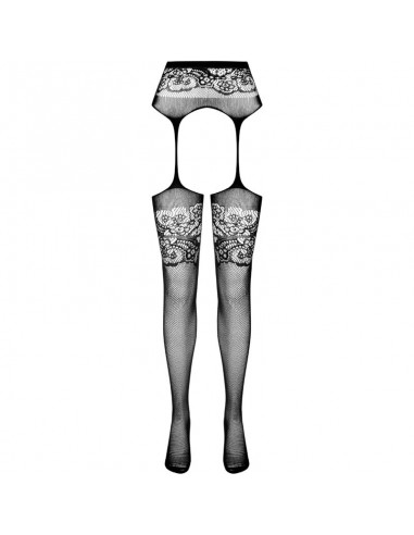 PASSION S029 MEDIAS CON LIGUERO NEGRO TALLA UNICA