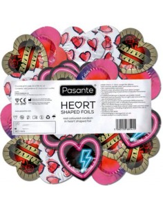 PASANTE PRESERVATIVO ROJO FORMA CORAZON BOLSA 144 UNIDADES 2