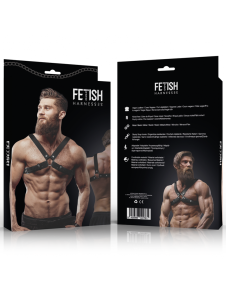 FETISH SUBMISSIVE ATTITUDE ARNeS BULLDOG AJUSTABLE ECOPIEL PECHO CRUZADO HOMBRE