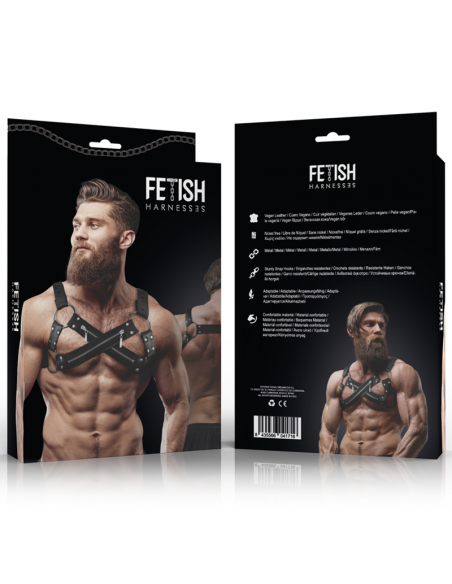FETISH SUBMISSIVE ATTITUDE ARNeS BULLDOG AJUSTABLE NEOPRENO PECHO CRUZADO CON CREMALLERAS HOMBRE