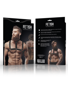 FETISH SUBMISSIVE ATTITUDE ARNeS AJUSTABLE ECOPIEL PECHO CON COLLAR HOMBRE 2