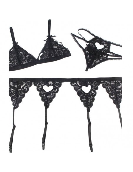 SUBBLIME SET TRES PIEZAS SUJETADOR LIGUERO TANGA L XL