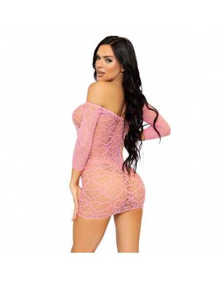 LEG AVENUE MINI VESTIDO HEART NET TALLA uNICA ROSA