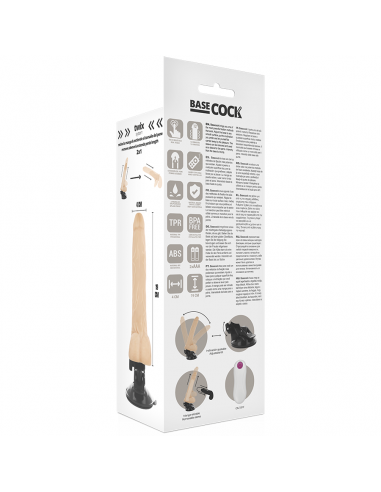 BASECOCK VIBRADOR REALISTICO CONTROL REMOTO NATURAL 19CM
