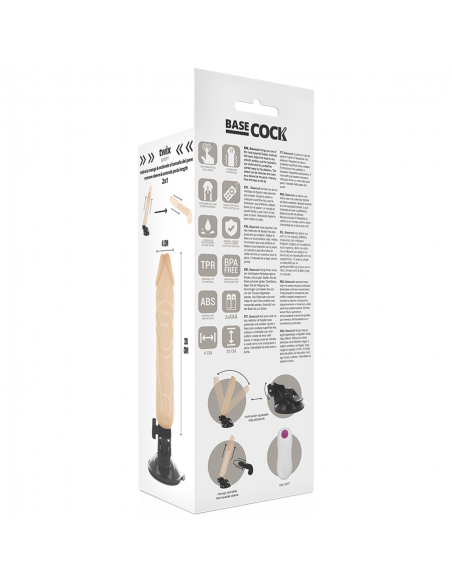 BASECOCK VIBRADOR REALISTICO CONTROL REMOTO NATURAL 20 CM BASECOCK VIBRADOR REALISTICO CONTROL REMOTO NATURAL 20 CM