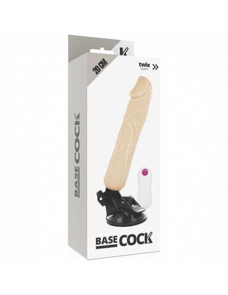BASECOCK VIBRADOR REALISTICO CONTROL REMOTO NATURAL 20 CM BASECOCK VIBRADOR REALISTICO CONTROL REMOTO NATURAL 20 CM