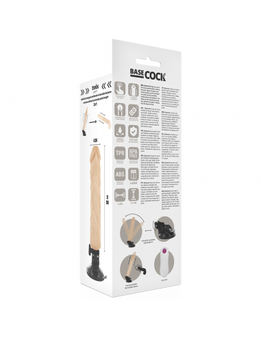 BASECOCK VIBRADOR REALISTICO CONTROL REMOTO NATURAL 21 CM