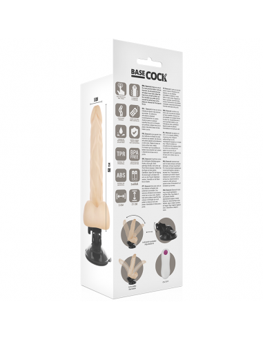 BASECOCK VIBRADOR ARTICULABLE CONTROL REMOTO NATURAL 21 CM
