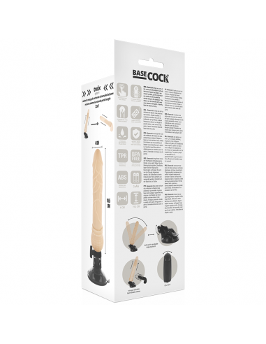BASECOCK VIBRADOR REALISTICO CONTROL REMOTO NATURAL 195 CM