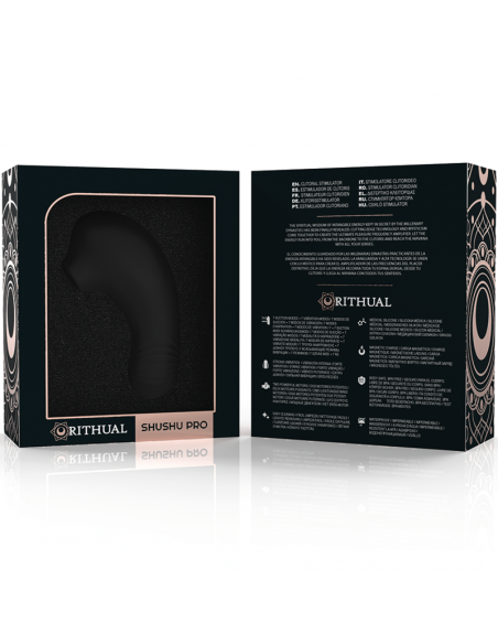 RITHUAL SHUSHU PRO POCKET ESTIMULADOR CLITORIS 2 POTENTES MOTORES AZABACHE