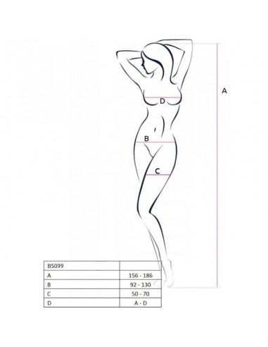 PASSION BS099 BODYSTOCKING NEGRO TALLA UNICA