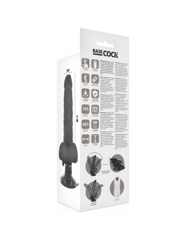 BASECOCK VIBRADOR ARTICULABLE CONTROL REMOTO NEGRO 21 CM