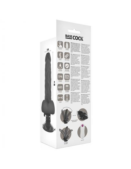 BASECOCK VIBRADOR ARTICULABLE CONTROL REMOTO NEGRO 21 CM BASECOCK VIBRADOR ARTICULABLE CONTROL REMOTO NEGRO 21 CM