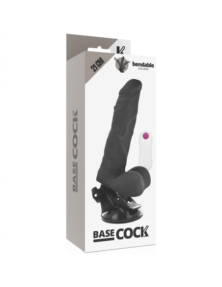 BASECOCK VIBRADOR ARTICULABLE CONTROL REMOTO NEGRO 21 CM