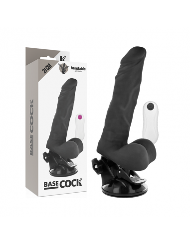 BASECOCK VIBRADOR ARTICULABLE CONTROL REMOTO NEGRO 21 CM