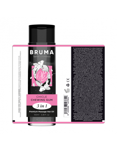 BRUMA ACEITE DE MASAJE PREMIUM EFECTO CALOR SABOR CHICLE 3 EN 1