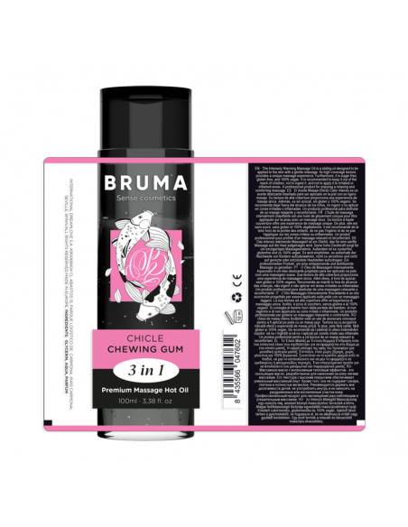 BRUMA ACEITE DE MASAJE PREMIUM EFECTO CALOR SABOR CHICLE 3 EN 1