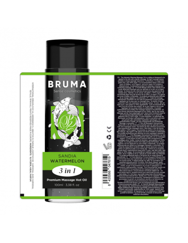 BRUMA ACEITE DE MASAJE PREMIUM EFECTO CALOR SABOR SANDiA 3 EN 1