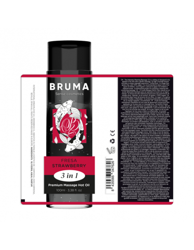 BRUMA ACEITE DE MASAJE PREMIUM EFECTO CALOR SABOR FRESA 3 EN 1