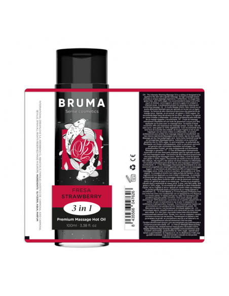 BRUMA ACEITE DE MASAJE PREMIUM EFECTO CALOR SABOR FRESA 3 EN 1
