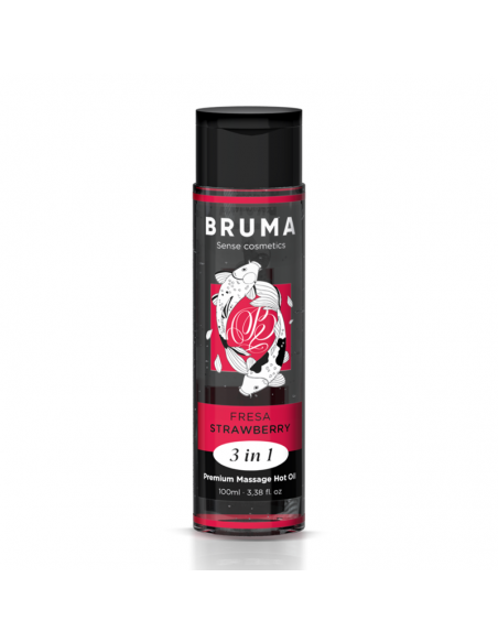 BRUMA ACEITE DE MASAJE PREMIUM EFECTO CALOR SABOR FRESA 3 EN 1