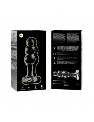 NEBULA SERIES BY IBIZA MODELO 1 PLUG CRISTAL BOROSILICATO 107 X 3 CM TRANSPARENTE