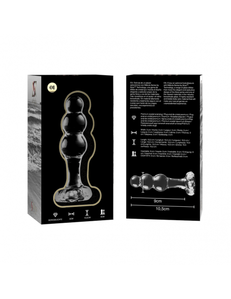 NEBULA SERIES BY IBIZA MODELO 1 PLUG CRISTAL BOROSILICATO 107 X 3 CM TRANSPARENTE