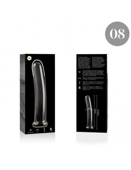 NEBULA SERIES BY IBIZA MODELO 8 DILDO CRISTAL BOROSILICATO 145 X 2 CM TRANSPARENTE