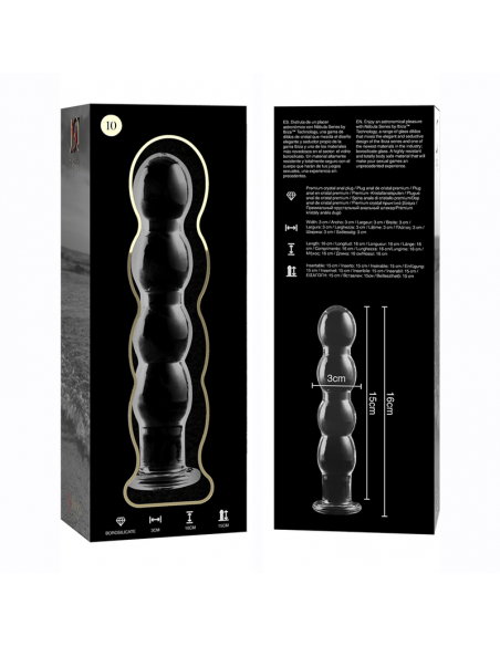 NEBULA SERIES BY IBIZA MODELO 10 DILDO CRISTAL BOROSILICATO 165 X 35 CM TRANSPARENTE