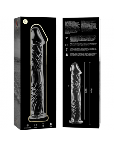 NEBULA SERIES BY IBIZA MODELO 12 DILDO CRISTAL BOROSILICATO 17 X 35 CM TRANSPARENTE